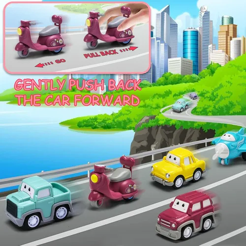 Miniatura 2 de Vehículo de juguete de dibujos animados para niña pequeña, camión transportador rosa 9 en 1 para bebés, automóvil de transporte de energía