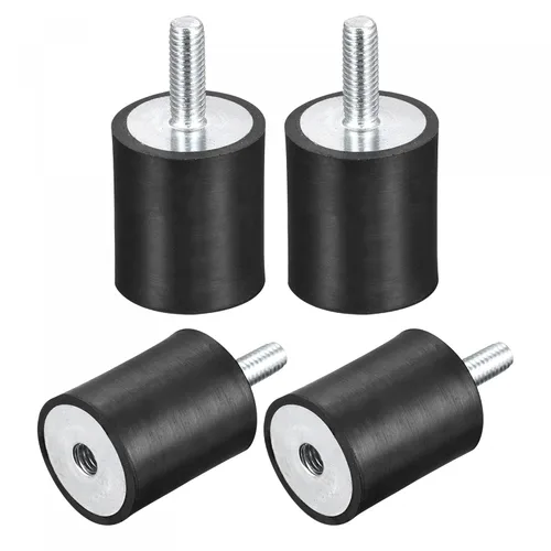 Miniatura 11 de uxcell Amortiguador de choque D20mmxH15m m del aislador de la vibración del macho/femenino de los soportes 4pcs M6 de goma