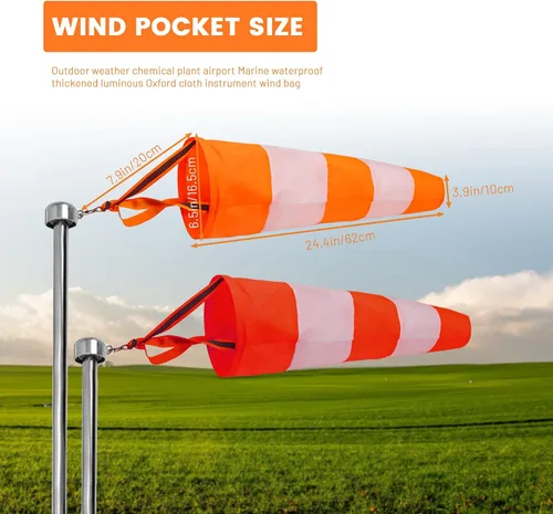 Miniatura 2 de 2 banderas reflectantes colgantes de manga de viento para exteriores, parada de rasgaduras, aeropuerto, calcetines de medición, calcetines de viento