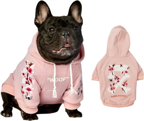 Miniatura 8 de ChoChoCho Sudadera con capucha y suéter para perros – Elegante ropa urbana de algodón para gatos y cachorros en gris – S, M, L
