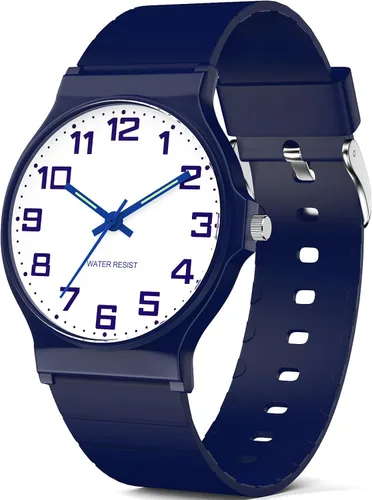Miniatura 21 de Reloj analógico para niños y niñas, resistente al agua hasta 30M, reloj deportivo para niños, fácil de leer, con esfera fina, correa suave