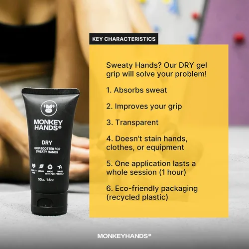 Miniatura 2 de MonkeyHands Dry - Grip Booster - Manos secas - Overgrip - Raqueta de pádel, tenis, golf, ping pong, escalada, calistenia, gimnasio, pole dance y más