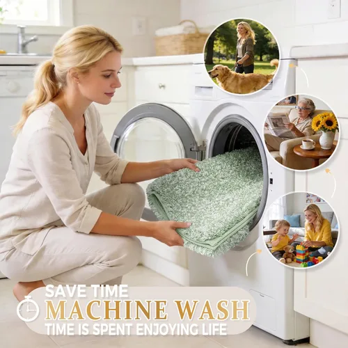 Miniatura 8 de Yimobra Alfombras de baño para artículos esenciales del hogar, antideslizante, lavable, alfombra de ducha de felpa suave absorbente de agua