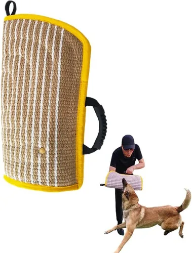 Miniatura 7 de Manga de mordedura de perro, brazo de entrenamiento, yute, masticable, juguete para K9, trabajo perro, pitbull, pastor alemán, cachorro, perros Negro