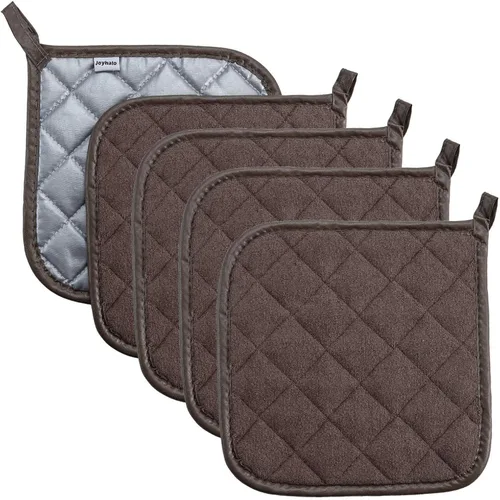 Miniatura 11 de Soporte para ollas de algodón, lavable a máquina, resistente al calor, soporte para ollas, almohadillas calientes, salvamanteles para cocinar y Negro