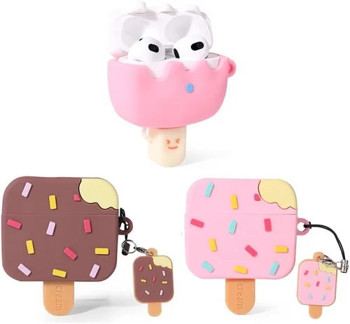 Miniatura 9 de Paquete de 3 fundas para Airpods de 3ª generación (2022), funda protectora de silicona Suublg Airpods 3 con bonito diseño divertido de piel