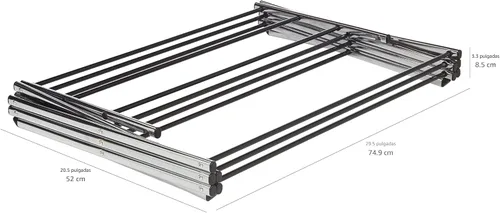 Miniatura 5 de Amazon Basics Escurridor portátil plegable para ropa de secado al aire en interiores, 14.5 x 29.5 x 41.8 pulgadas (largo x ancho x alto), plata