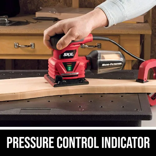 Miniatura 2 de Skil 7292-02 2.0 Amp Lijadora de palma de 1/4 hoja con control de presión, Roja