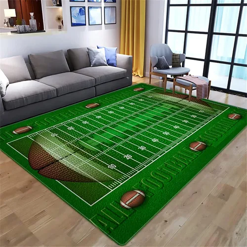 Miniatura 17 de Alfombra deportiva, campo de fútbol verde, 4 x 5 pies, nailon, antideslizante, lavable
