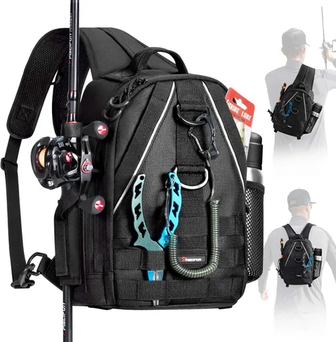 Miniatura 16 de Piscifun Travel X - Bolsa de almacenamiento de pesca resistente al agua para hombres y mujeres, mochila multifuncional de almacenamiento de aparejos