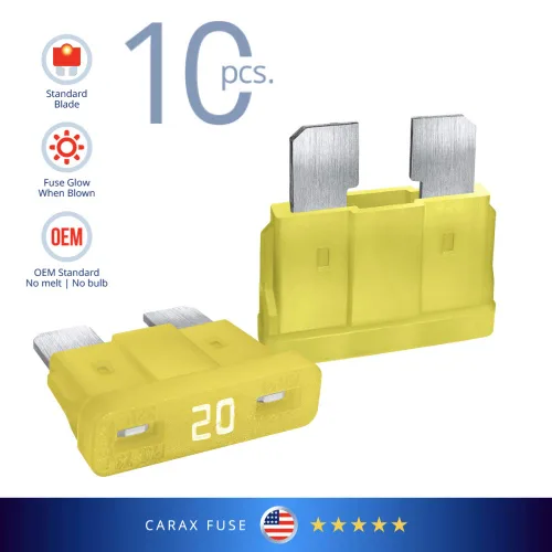Miniatura 4 de CARAX Fusible incandescente – Fusible Premium estándar/hoja regular ATC/ATO/ATS – Kit de 20 A 10 piezas – Fusible automotriz LED brillante al soplar