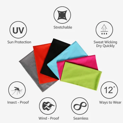 Miniatura 2 de Polaina para el cuello, máscara facial, bandanas, reutilizable, cubierta de pesca, motocicleta, hombres y mujeres, bufanda para exteriores