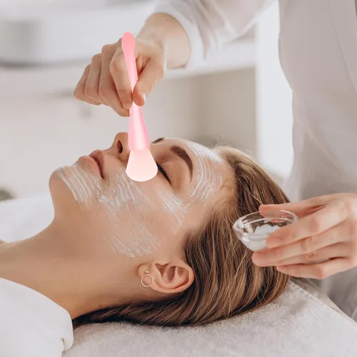 Miniatura 8 de Aplicador de máscara facial, paquete de 3 cepillos de silicona suave para mascarilla facial de doble cabeza, aplicador de máscara de barro, cuchara