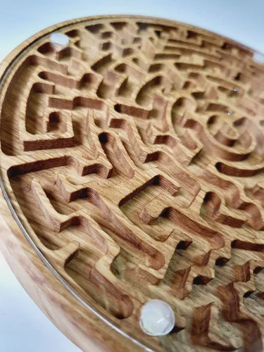 Miniatura 6 de Wooden Labyrinth Game double-sided Maze with three Steel Marble, Gift for Kids for Adults, Maze Brain Table Activity