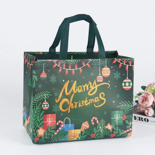 Miniatura 4 de Venforze 36 bolsas reutilizables de Navidad, bolsas de regalo no tejidas, 12.8 x 9.8 x 6.7 pulgadas