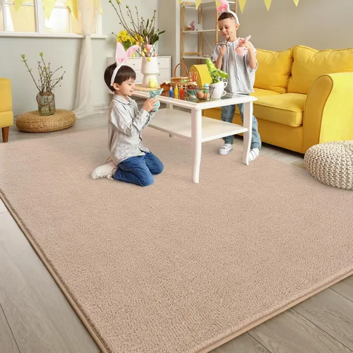 Miniatura 5 de Pettop - Alfombras para dormitorio y sala de estar, 6x9 Beige alfombras de espuma de memoria espesada para interiores, alfombra moderna estética