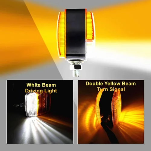 Miniatura 4 de Ourbest Luces LED de pedestal de doble cara, señal de giro, lámpara lateral de ancho para remolque de carga resistente, semi camión, amarillo