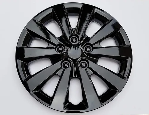 Miniatura 3 de Tapacubos de rueda para Nissan Sentra 2013-2019; 16 pulgadas; 10 radios; negro brillante; plástico; juego de 4; clip de acero de resorte; no es un
