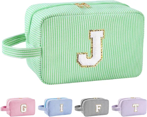 Miniatura 85 de Regalos personalizados para mujeres, bolsa de maquillaje con inicial, bolsa de maquillaje de viaje, bolsa de cosméticos, bolsa de artículos