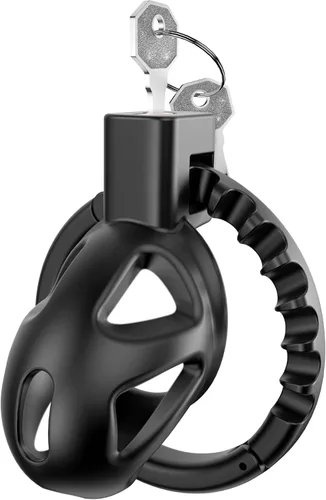 Miniatura 9 de Uoffile Dispositivos de jaula de castidad masculina, jaula ligera de castidad con 8 anillos ajustables para el pene y bloqueo invisible,