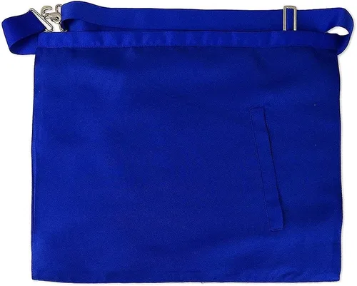 Miniatura 2 de Masonic Master Mason Blue Lodge Delantal de tela blanca con borde de cinta de grogrén azul, Blanco y azul