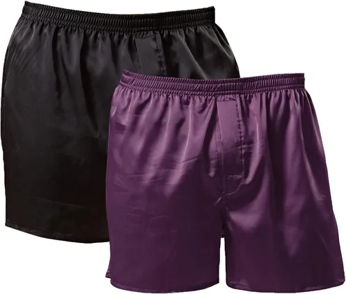 Calzoncillos tipo bóxer de satén para hombre, pantalones cortos de seda para dormir, ropa interior cómoda con botón