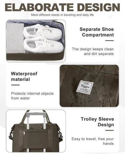 Miniatura 59 de Bolsa de viaje para mujer, bolsa deportiva para gimnasio, H-Negro