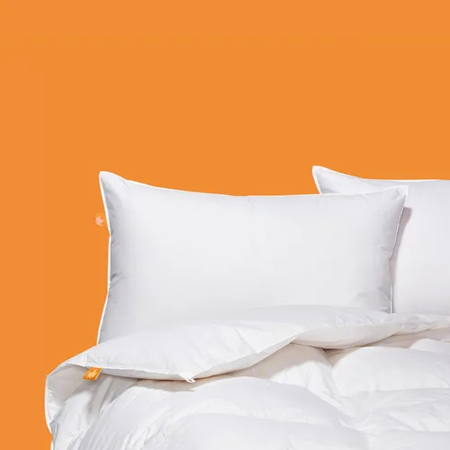 Miniatura 5 de Canadian Down & Feather Co. - Almohada de plumas de ganso blanco de soporte medio, tamaño estándar, carcasa de 255 hilos, 100% algodón, relleno