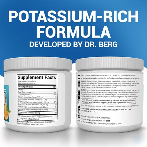 Miniatura 2 de Dr. Berg Polvo de Electrolitos Keto de Hidratación Sin Azúcar - Mejorado con 1000 mg de Potasio y Sal Rosa del Himalaya (NO Sal de Mesa)