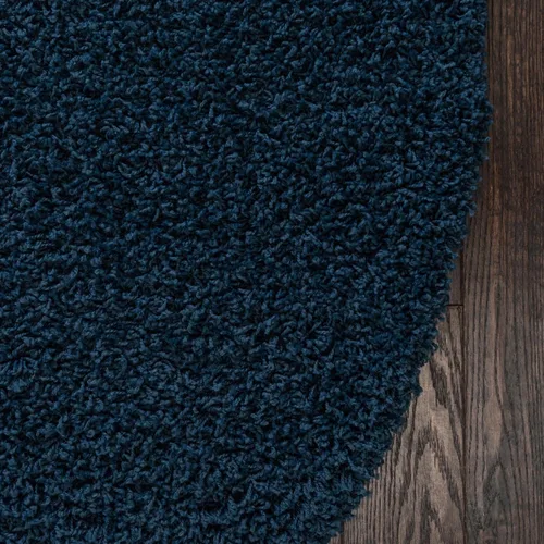 Miniatura 9 de Unique Loom Colección Solid Shag - Alfombra de área (ovalada de 8' x 10', azul zafiro/azul marino)