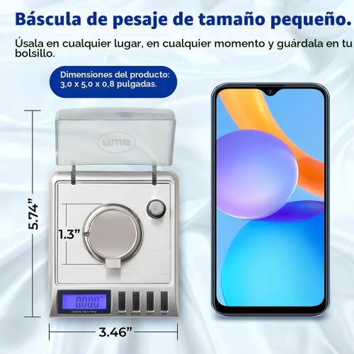 Miniatura 5 de Balanza de miligramos AWS Gemini-20 20g x 0.001g – Balanza digital para joyas/laboratorio para polvo, oro, gemas – Incluye pesas de calibración