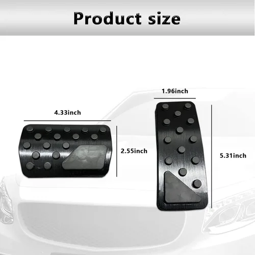 Miniatura 2 de Miytsya - 2 piezas de kit de accesorios interiores de aleación de aluminio antideslizantes para pedal de freno y acelerador, fundas para pedal