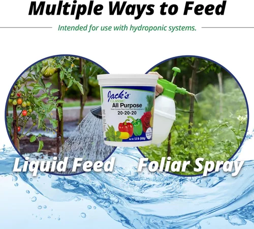 Miniatura 6 de Jack's Classic 20-20-20 Fertilizante multiuso soluble en agua con micronutrientes para proporcionar crecimiento general en todas las plantas, 1.5