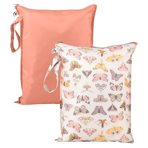 Tiny Twinkle Bolsas Húmedas a Prueba de Desorden | Paquete de 2 Bolsas Húmedas Reutilizables e Impermeables para Trajes de Baño | Ropa de Bebé |