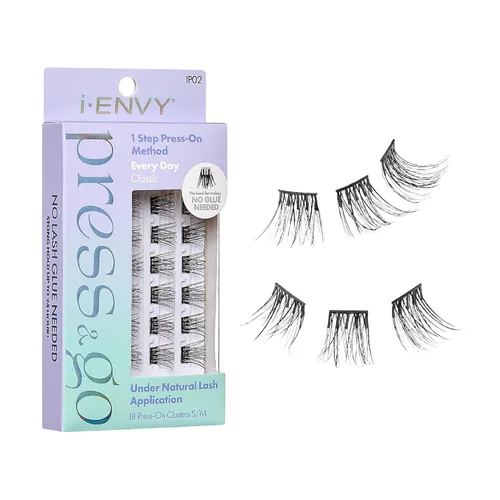 Miniatura 14 de i-ENVY - Pestañas autoadhesivas Press&Go, no necesitan pegamento, pestañas postizas de fácil aplicación, pestañas a presión de 1 paso, sin daños ni