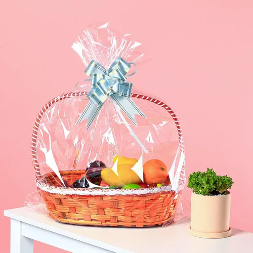 Miniatura 2 de Paquete de 50 bolsas grandes de celofán de 24 x 30 pulgadas, bolsas de celofán transparente de regalo, extra grandes de 2.3 mil de grosor para cesta