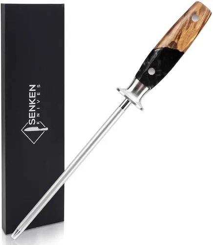 Miniatura 8 de SENKEN - Afilador profesional de acero para cuchillos de damasco, colección Tsunami, varilla de esmeril increíblemente fuerte para afilar y afilar