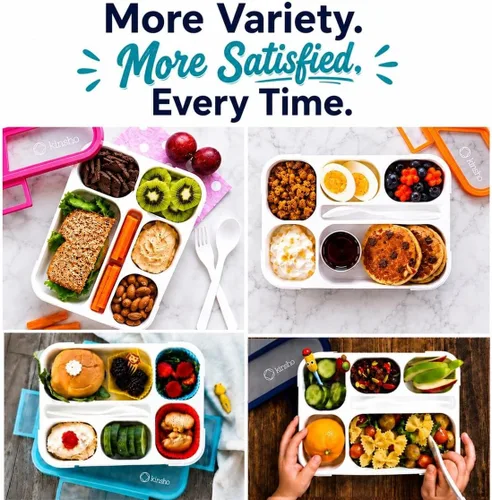 Miniatura 7 de Bento - Juego de Lonchera para almuerzo o refrigerio, a prueba de fugas, con recipientes, para niños y adultos, libre de BPA, apto para microondas
