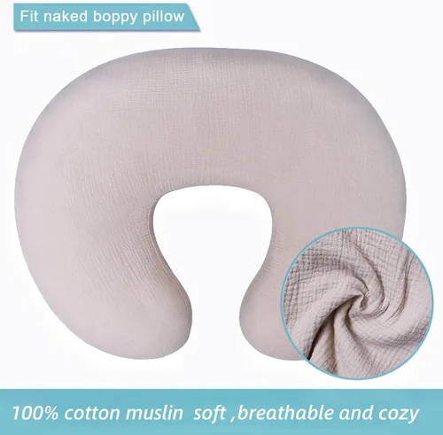 Miniatura 2 de Owlowla Funda de almohada de muselina para lactancia, funda de algodón suave para almohada de lactancia materna para bebé niño niña (trigo)