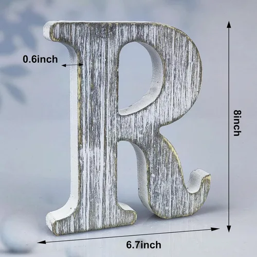 Miniatura 2 de Letras de madera de 8 pulgadas, letras de madera rústica sin terminar para decoración de pared, letras decorativas en pie, cortes de letras, letrero