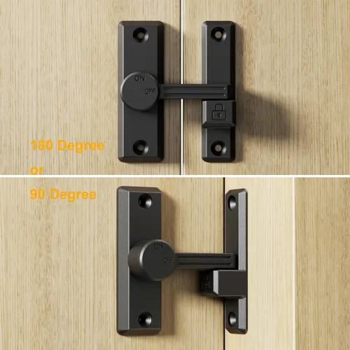 Miniatura 2 de ETEKJOY Cerradura de cierre abatible de 90/180 grados de apertura izquierda/derecha deslizante/oscilante para puerta de seguridad del hogar