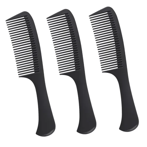 Miniatura 8 de Peine desenredante grande con mango profesional, fibra de carbono, corte, peluquería, peinado, diente redondo, peluquería, peluquería, peine