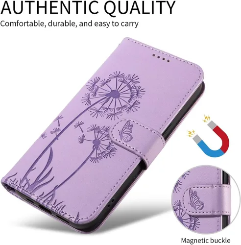 Miniatura 5 de Flip Case for Motorola Moto E22 / E22i, with Stand/Wrist Strap/Card Slots Function, Flower Embossed PU Leather Wallet Folio Case, Magnetic Blue