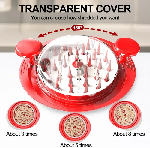 Miniatura 6 de Herramienta trituradora de pollo Twist, trituradora grande de pollo de 11" resistente con placa, molinillos de carne, máquina de gadgets, libre