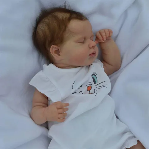 Miniatura 3 de Zero Pam Muñecas realistas Reborn Girl Muñecas de silicona completa Muñeca de bebé recién nacido de aspecto real Ojos cerrados Bebé dormido realista