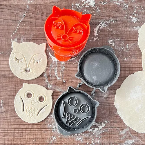 Miniatura 5 de Moldes Clásicos Mini para Tartas de Mano, Prensa para Tartas de Bolsillo, Moldes Prensadores de Tartas de Bolsillo de Masa, Juego de Tarta de Cabaña