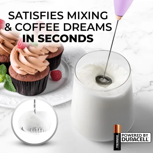 Miniatura 326 de Zulay Milk Boss Espumador de leche potente manual, hace espuma para latte, batidor para mezclar bebidas, café, miniespumador para capuchino, frappé