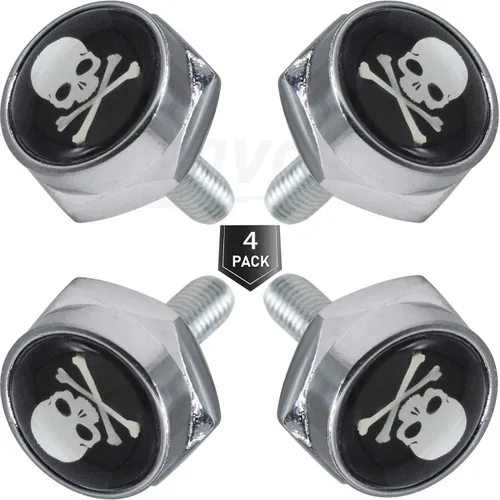 Miniatura 3 de Kit de fijación de tornillos para matrícula, 4 tornillos personalizados con cubiertas para sujetar placas o marcos de automóviles y motocicletas
