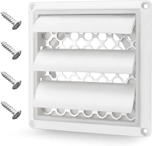 Beaquicy - Cubierta de ventilación de secadora de 4 pulgadas - Tapa de escape blanca para exteriores con pantalla de protección de plagas integrada