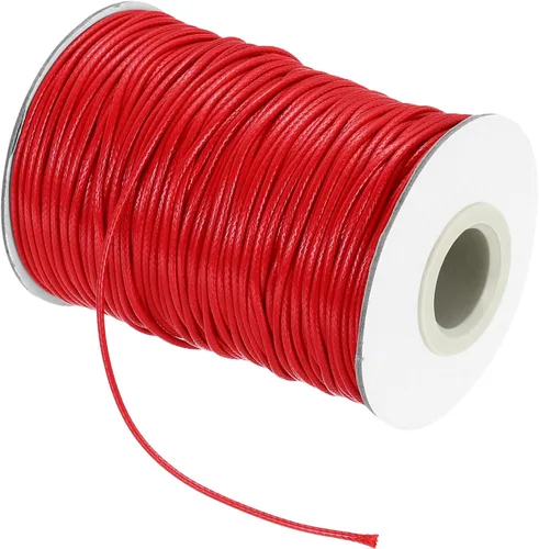 Miniatura 105 de MECCANIXITY Cordón encerado de poliéster encerado de 0.020 in, cuerda de cera de 175 yardas para hacer pulseras, collares, cuentas, joyería y Negro